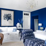 Holly Petersons Vivid Ultramarine Guest Room Elle Decor