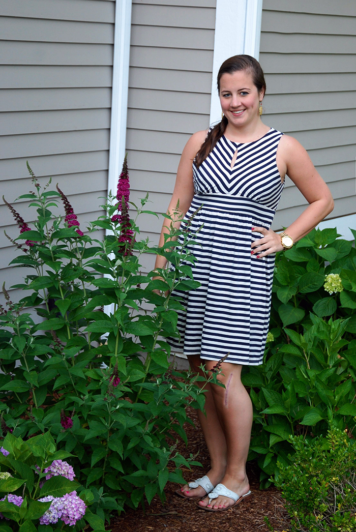 Sparkles and Shoes - Striped Dress - Garden