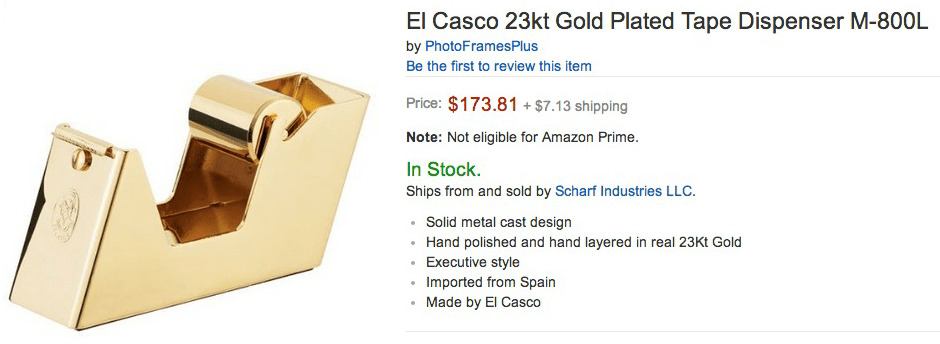 El Casco 23kt Gold Plated Tape Dispenser M-800L on Amazon
