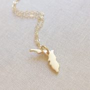 State Pride - Florida State Necklace 24kt Gold Vermeil Tiny Dainty