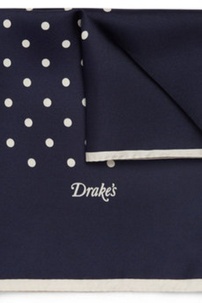 Drakes Drake's Polka-Dot Silk Pocket Square