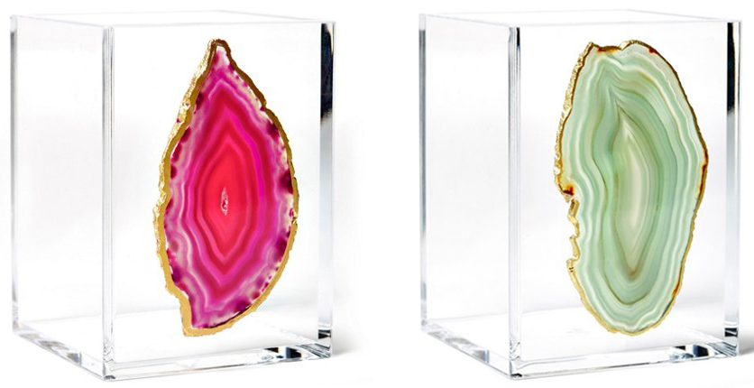 Agate Trend - Small Acrylic Vessel with Pink and Green Agate from One Kings Lane