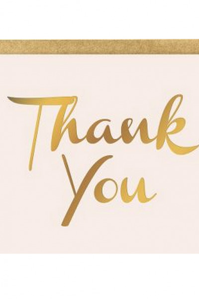 Blush Gold Foil 4 Bar Thank You Notes from Paper Source