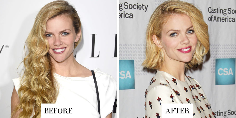 Brooklyn Decker Hair Transformation - Long Curls to Bob