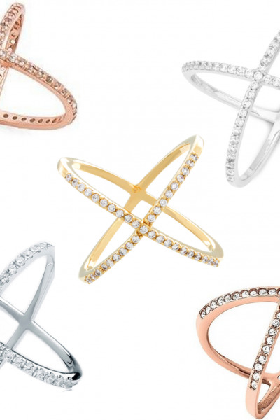 Criss Cross Rings in Yellow Gold, Silver, and Rose Gold
