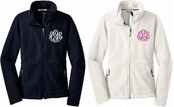 Monogrammed Full Zip Fleece Jacket