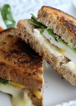 Speciality Grilled Cheese - Grilled Cheese Sandwich With Brie, Pear and Hazelnuts