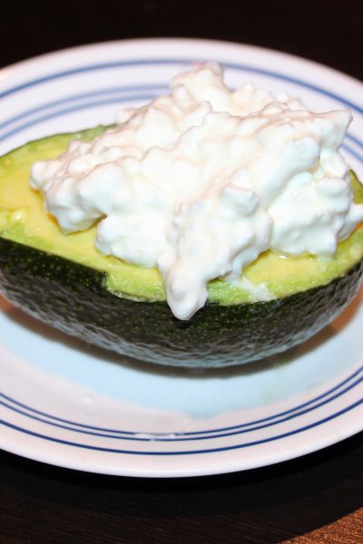 Avocado and Cottage Cheese Snack
