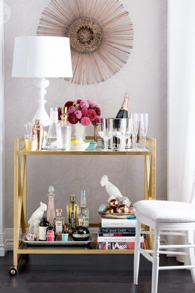 Chic Bar Cart - Statement Sunburst Mirror
