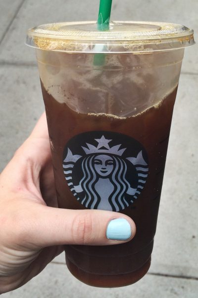 My Left Thumb Starbucks Venti Iced Coffee