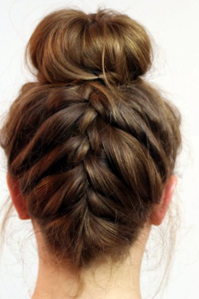 Easy Updos Upside Down French Braid Bun