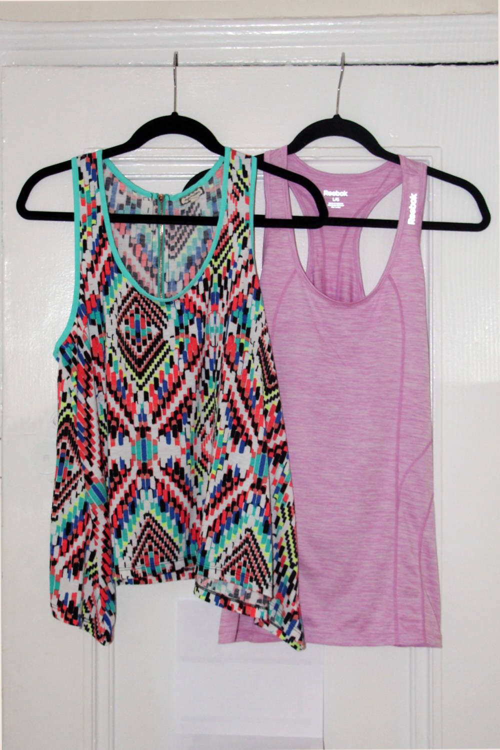June Purchases | Eyeshadow Juniors' Printed Racerback Tank Top and Rebook Workout Tank