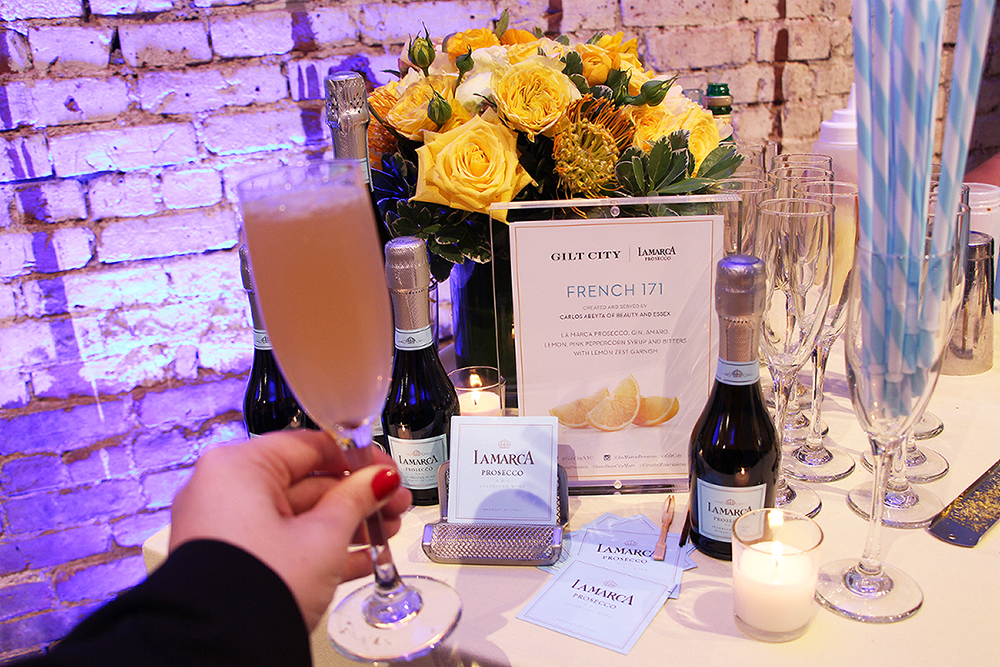 La Marca Prosecco and Gilt City Event | Gin Cocktail from Carlos Abeyta of Beauty and Essex