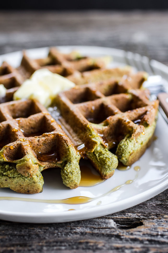 Matcha Recipes - Matcha Waffles from Edible Perspective