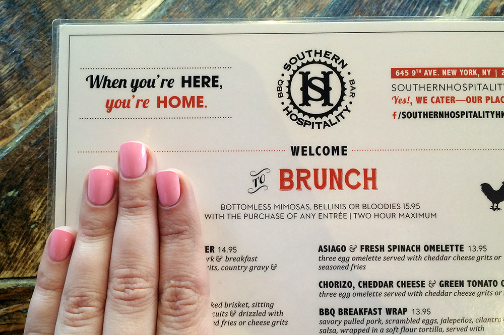 Southern Hospitality Brunch Menu