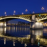 Margaret Bridge in Budapest Hungary at Night