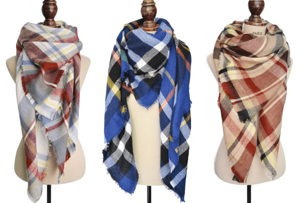 Blanket Scarves - Guan's Soft Tartan Checked Plaid Scarf Shawl Cape Camel