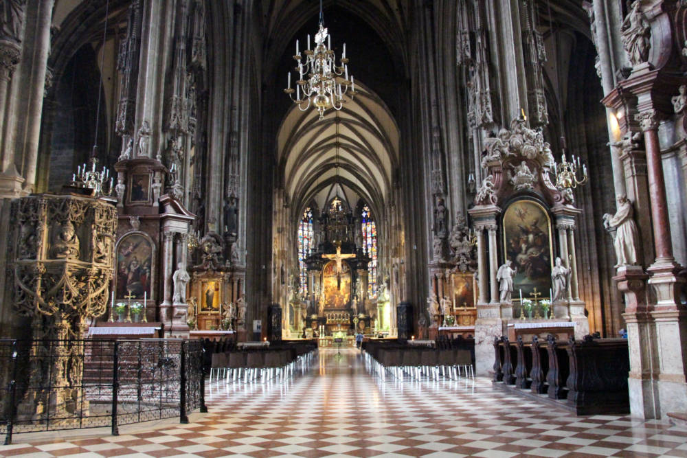 Interior of St. Stephen's Cathedral in Vienna