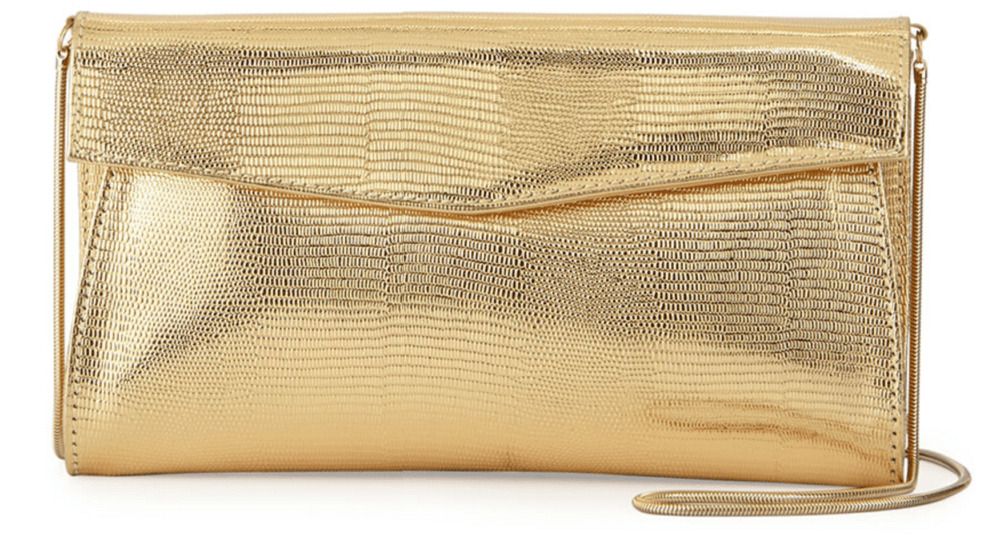 Miley Embossed-Leather Evening Clutch Bag, Gold Miley Embossed-Leather Evening Clutch Bag, Gold