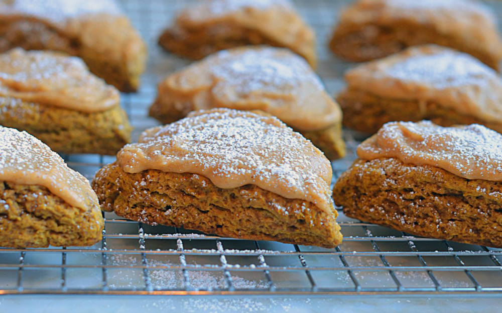 Pumpkin Recipes - Pumpkin Scones with Spiced Pumpkin Glaze