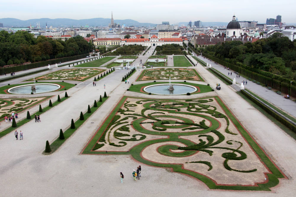 View of the Belvedere Palace Gardens