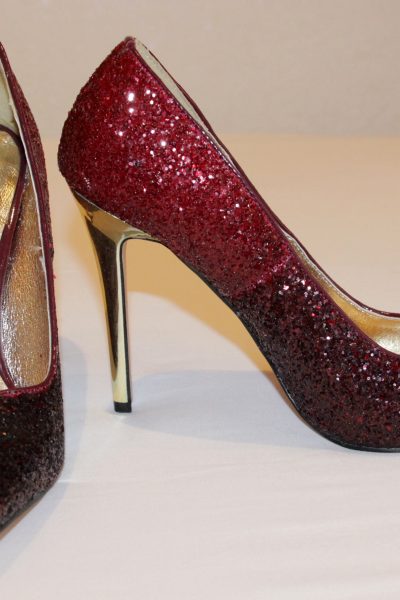 Red and Black Glitter Pumps