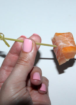 Prosciutto and Melon Appetizer on Tooothpick Square