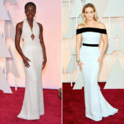 Oscars 2015 - Lupita Nyong'o in Calvin Klein Collection and Reese Witherspoon in Tom Ford Gown