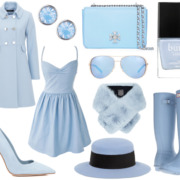Sparkles and Shoes Pantone Serenity Blue Collage