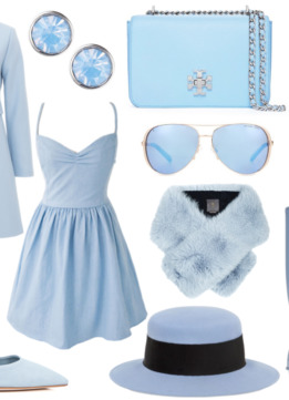 Sparkles and Shoes Pantone Serenity Blue Collage