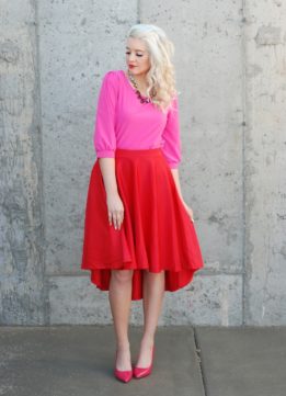 Jalynn Schroeder of the Red Closet Diary - Mixing Pink and Red