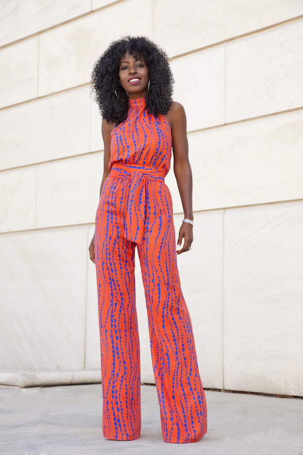 Style Icon Folake Huntoon of Style Pantry - Printed Sleeveless Jumpsuit
