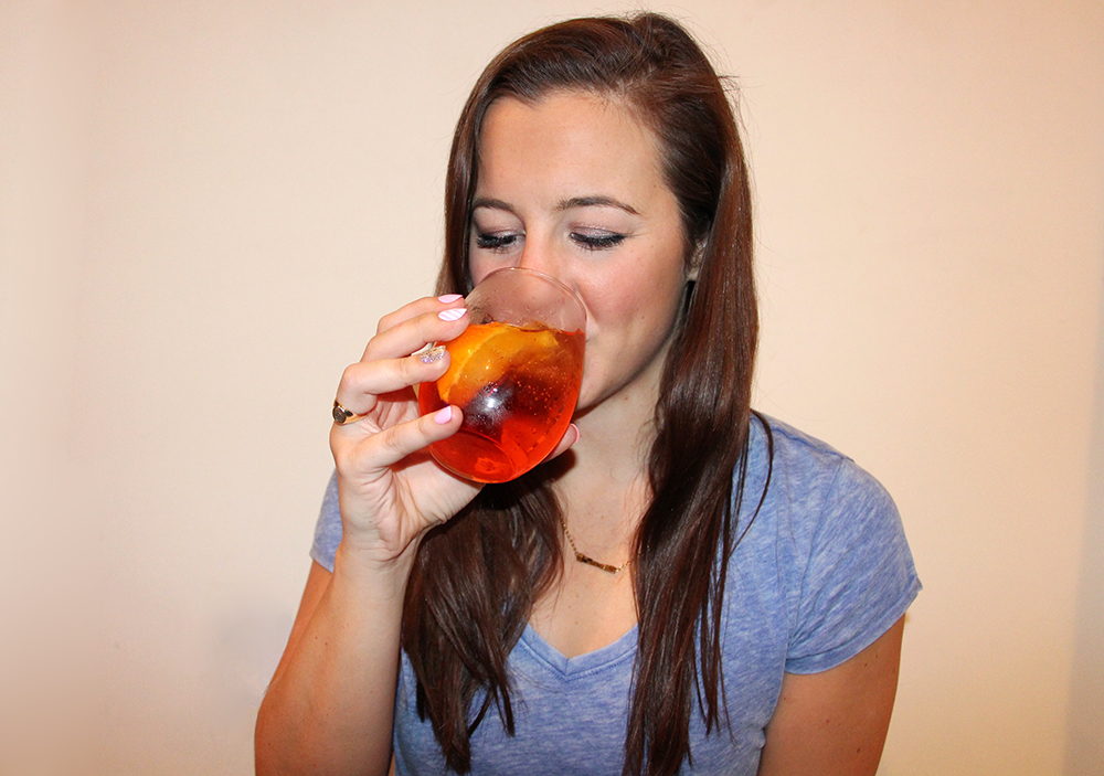 Enjoying an Aperol Sprtiz Cocktail