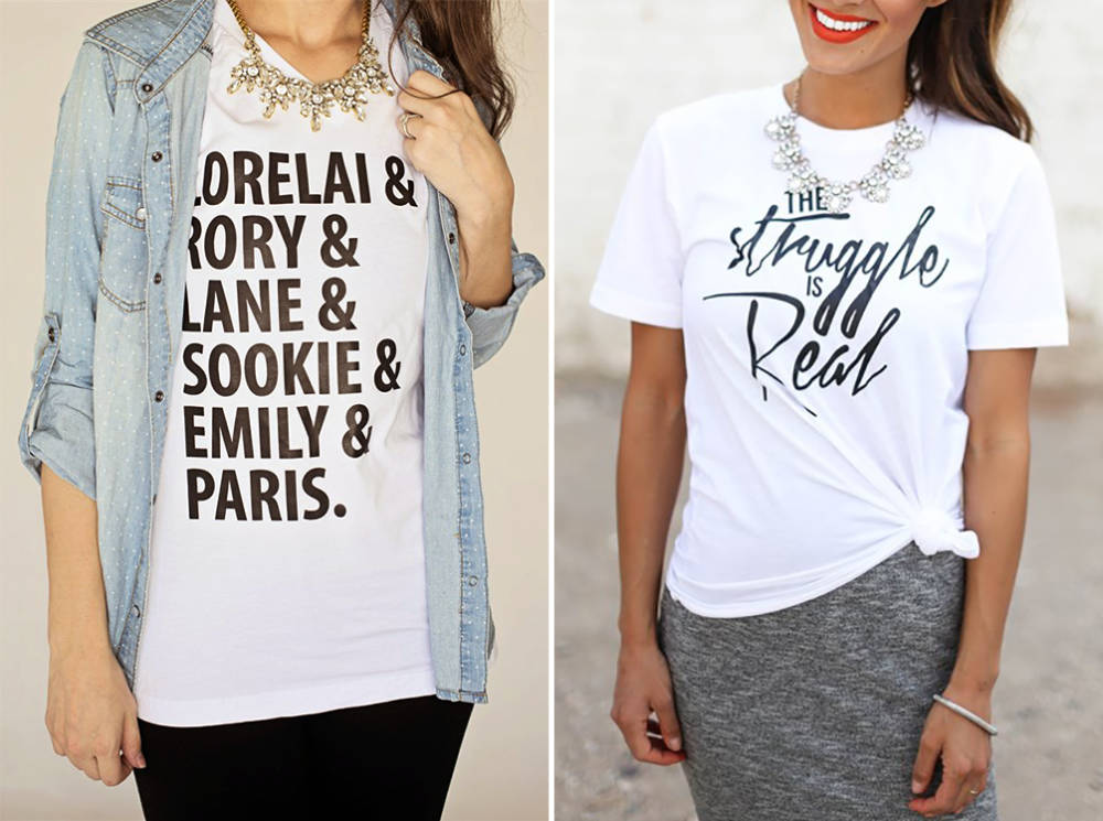 Graphic Tees - The Struggle is Real and Women of Gilmore Girls