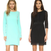 Shopbop Spring Sale - ST Olcay Gulsen Long Sleeve Tailored Dress in Aqua Blue and Diane von Furstenberg DVF Nolly Eyelet Dress in Black