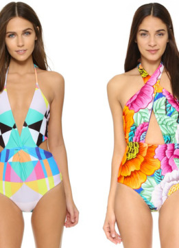 Best One Piece Swimsuits - Mara Hoffman Reversible Cross Halter One Piece and Mara Hoffman Reversible Twist Front Cutout One Piece
