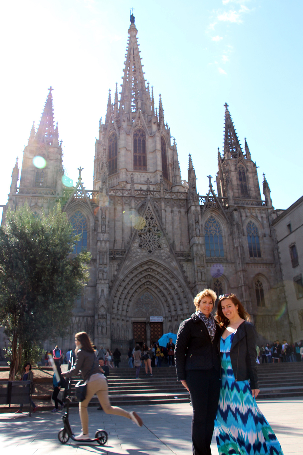With Mom at the Catedral de Barcelona