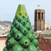 Barcelona City Guide - Antoni GaudI Designed Barcelona Mansion - Palau Guell Green Chimney