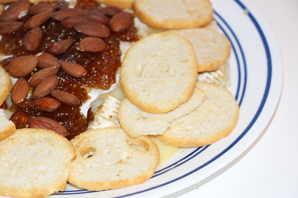 Bread Slices of Fig and Brie Appitizer