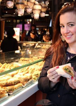 Eating Pistachio Baklava at the Mercado de San Miguel