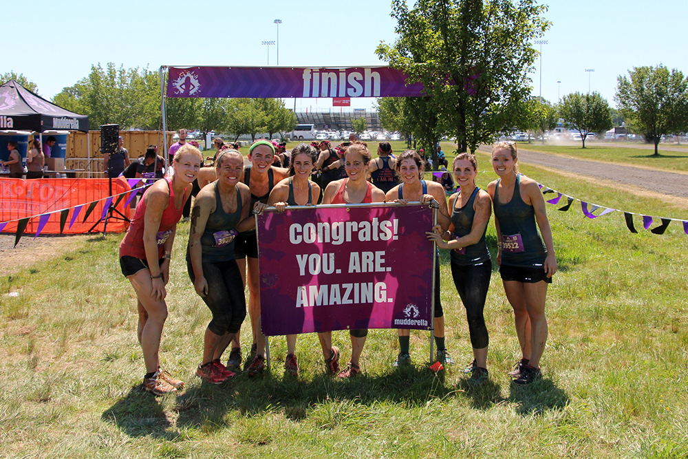 Mudderella Group After Mud at the Finish