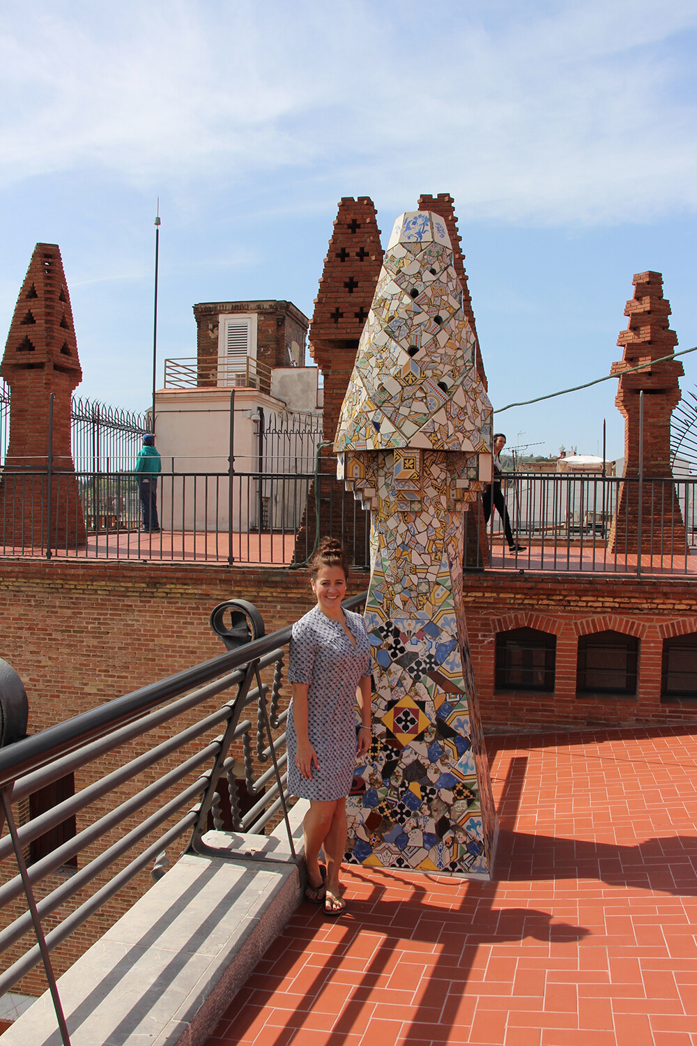 Travel Blogger Sparkles and Shoes Palau Guell with the Chimney in Ellie Kai
