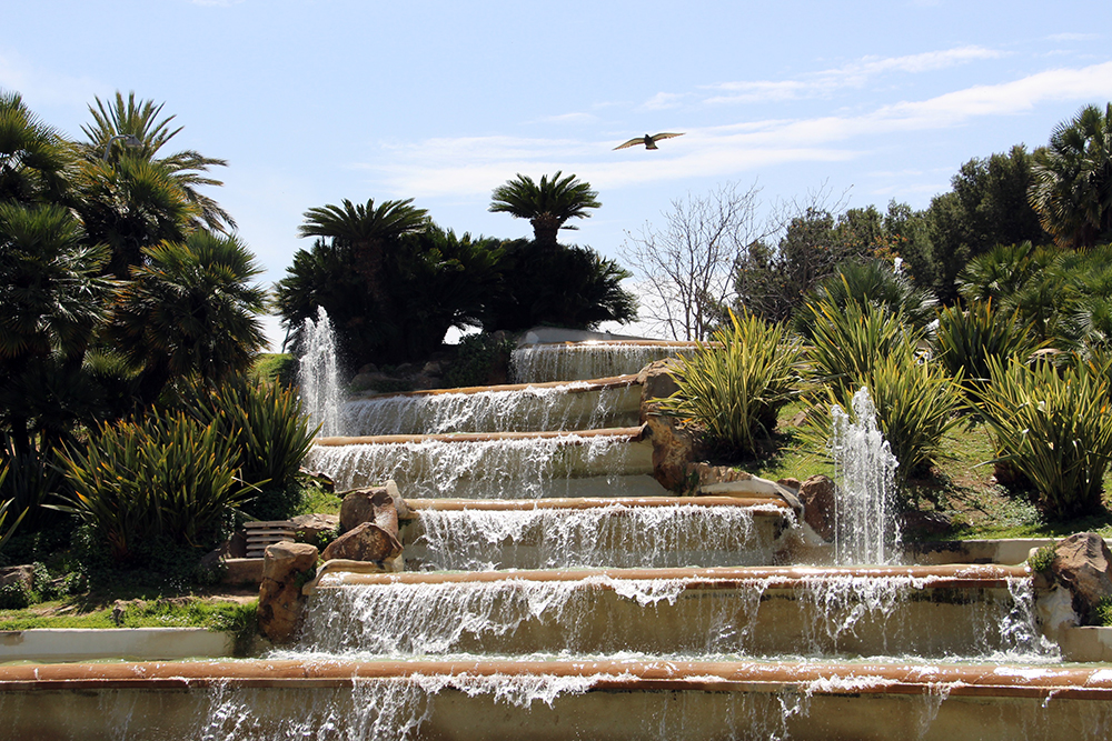 Waterfall in Parc de Montjuic