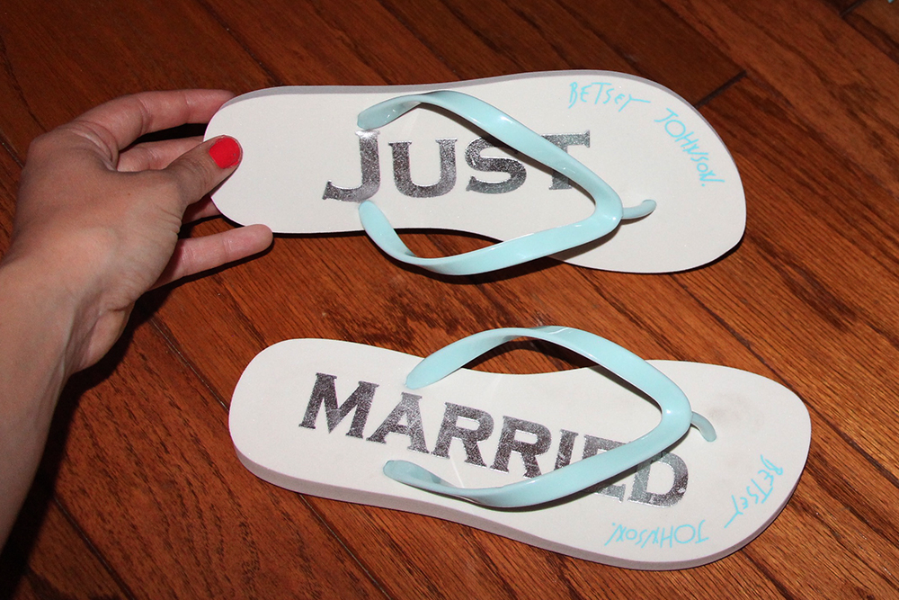 Just Married Betsy Johnson Flip Flops