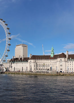 London Eye and London Aquarium from the Westminster Bridge.