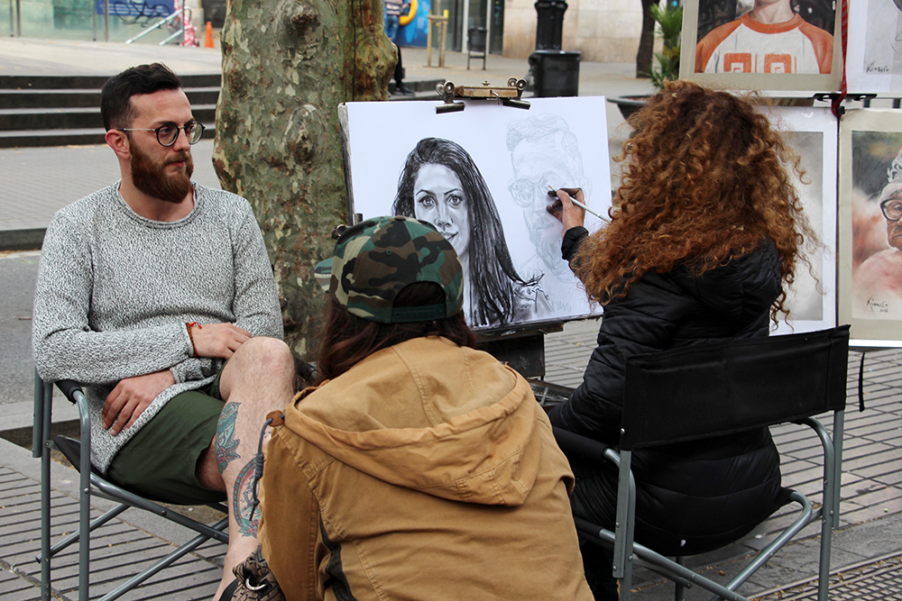 Artists on La Rambla