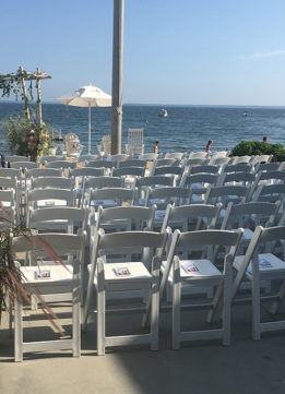 Chairs at Tokeneke Club for the Going Wedding