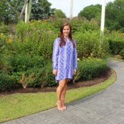 Equipment Kerry Dress in Biro Blue Multi