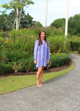 Equipment Kerry Dress in Biro Blue Multi
