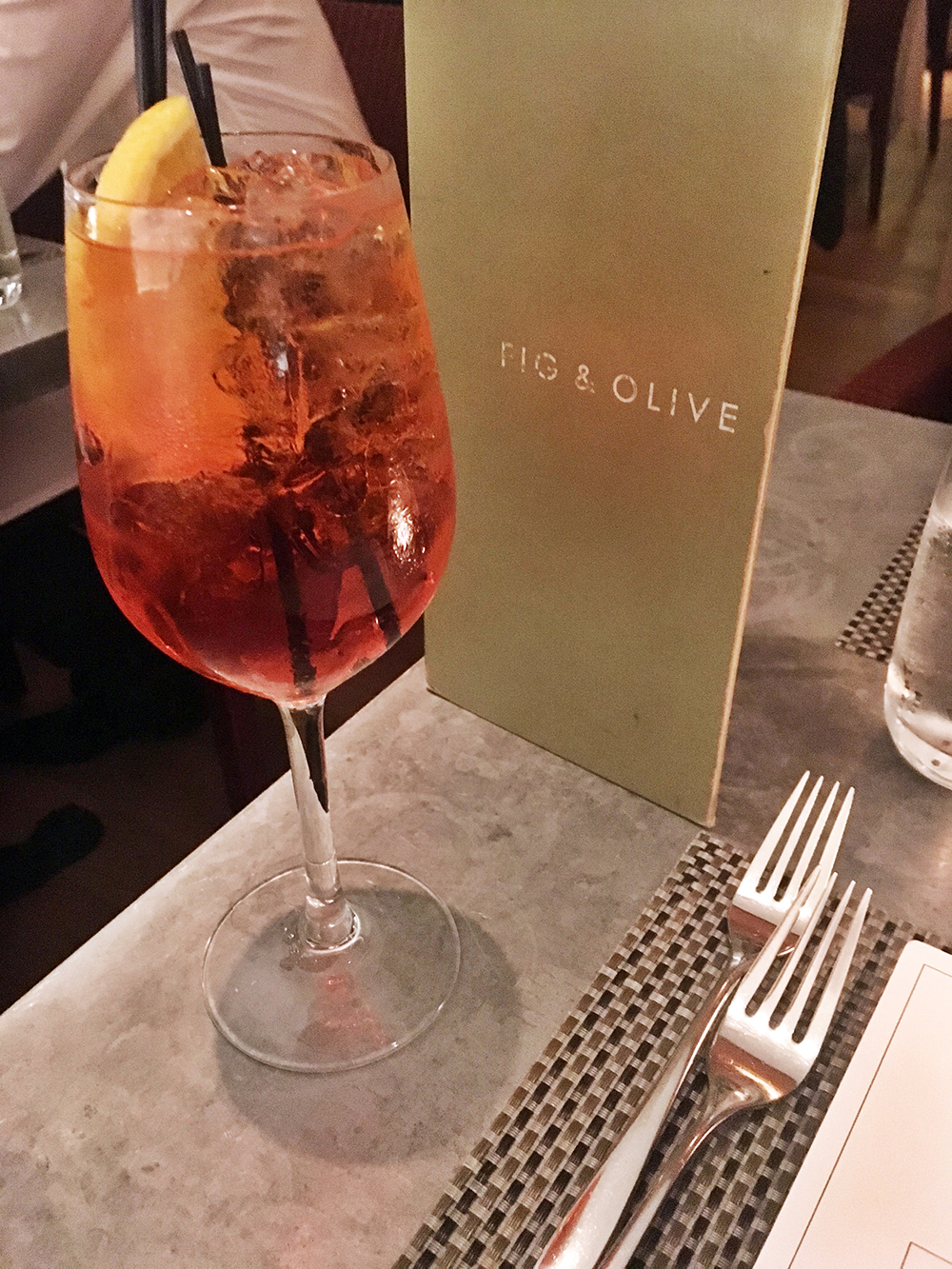 Fig and Olive Restaurant Week Aperol Spritz